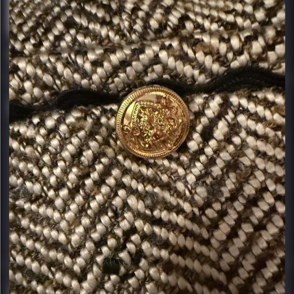 Ted Baker Feliot Cream and Black Herringbone Straight-Leg Trousers - Picture 9 of 11